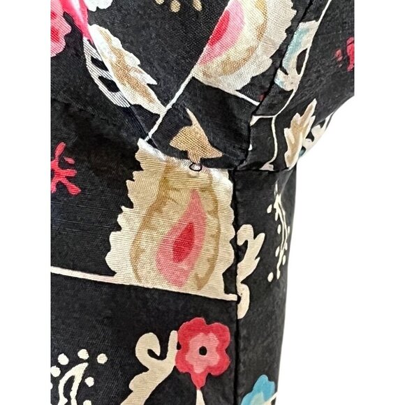 Silkland Silk Floral Jacket 3X Black Beaded Paisley Full Zip Boho Western Artsy - Picture 12 of 16